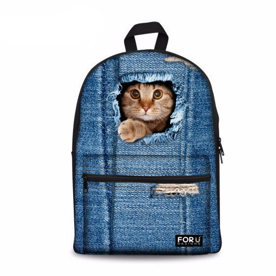3D Cat Laptop Backpack