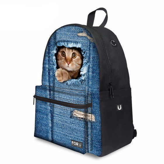 3D Cat Laptop Backpack