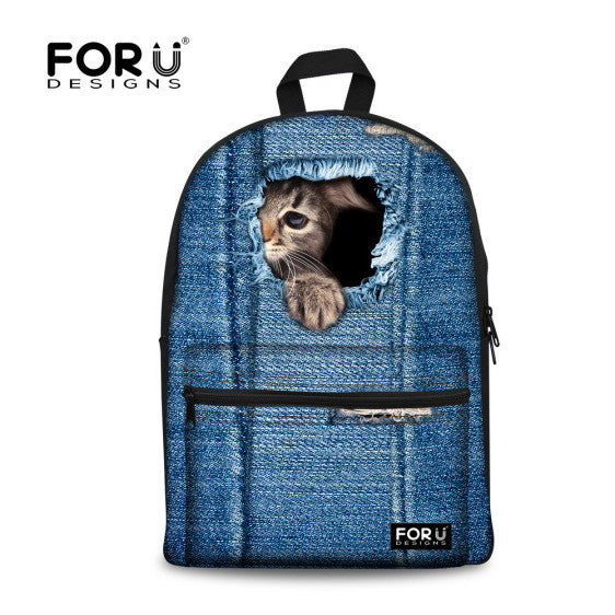 3D Cat Laptop Backpack