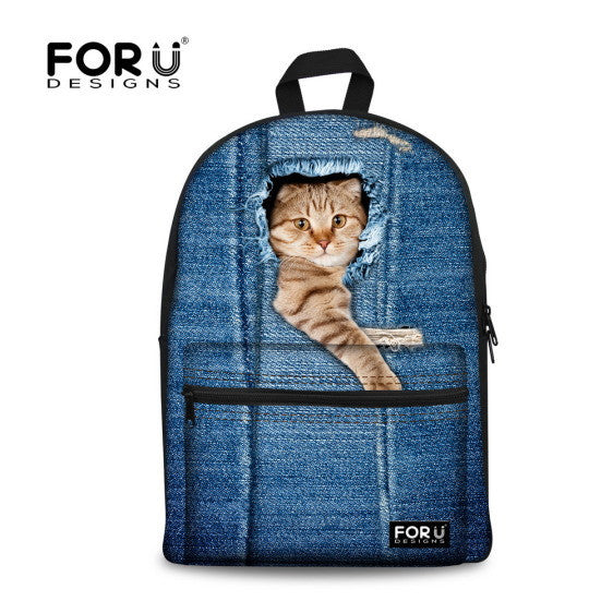 3D Cat Laptop Backpack