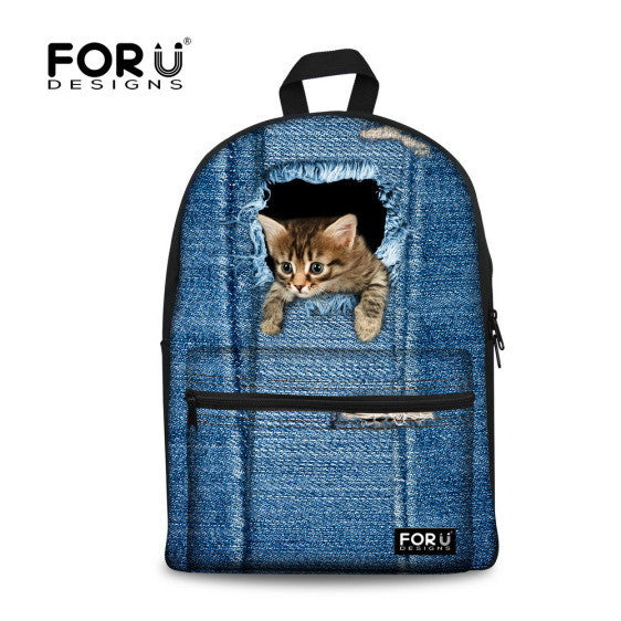 3D Cat Laptop Backpack