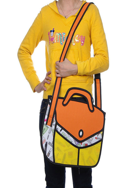 Orange Artistic 2D Bag