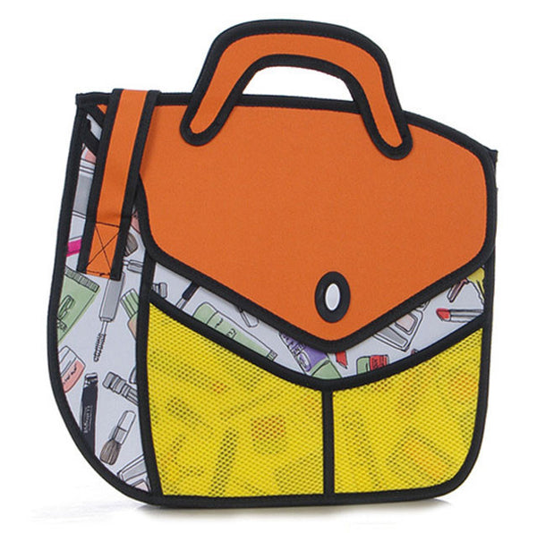 Orange Artistic 2D Bag