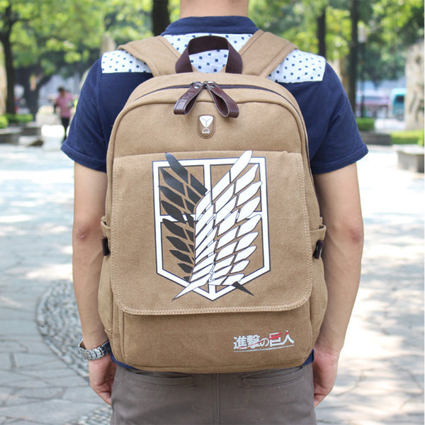 Attack On Titan Canvas Backpack
