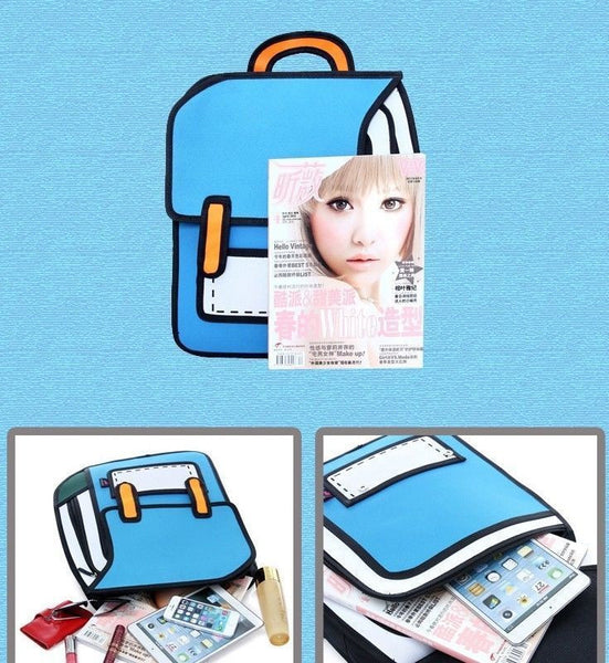 2D Block Cartoon Backpack