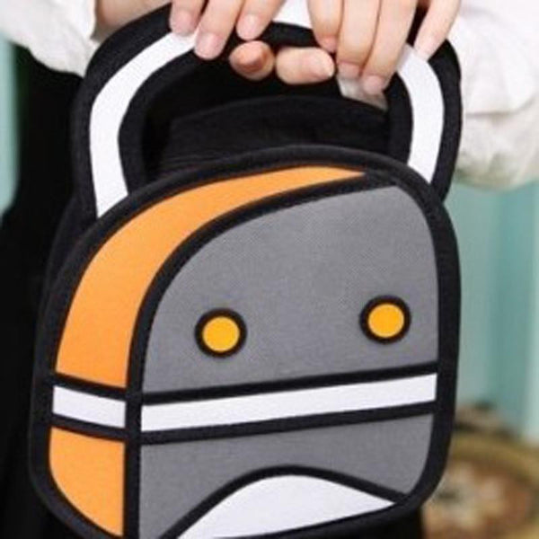 Orange Dotted 2D Handbag