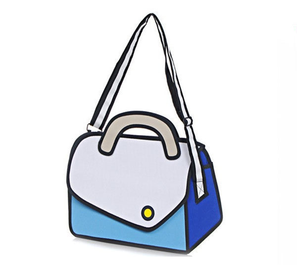 Fun Cartoon Shoulder Bag Blue