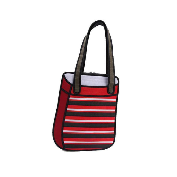 red Stripey 2D Messenger Bag