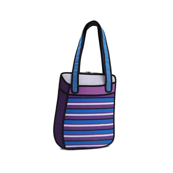 Violet Stripey 2D Messenger Bag