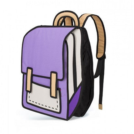 2D Block Cartoon Backpack Violet