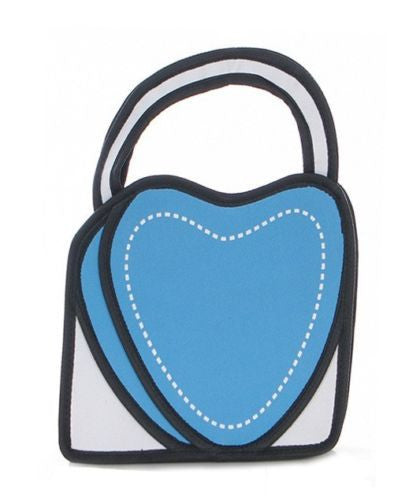 Blue 2D Heart Bag