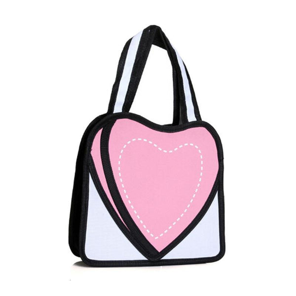 Pink 2D Heart Bag