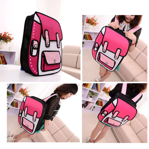 Bold 2D Backpacks Rose Pink