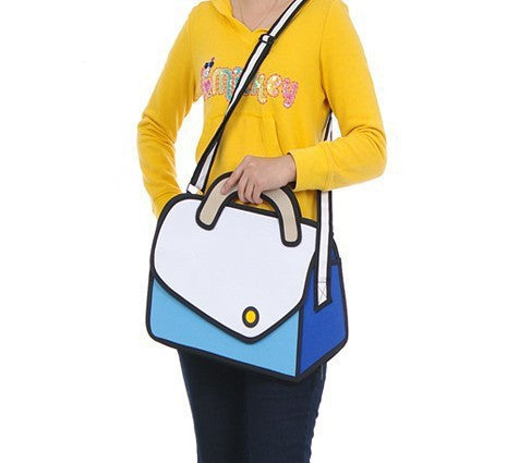 Fun Cartoon Shoulder Bag Blue