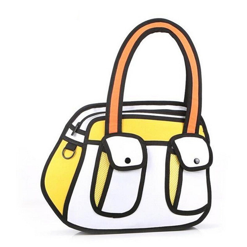 2D Cartoon Kangaroo Purse Yellow