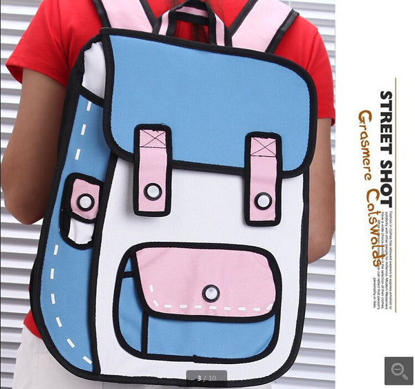 Bold 2D Backpack Blue/Pink