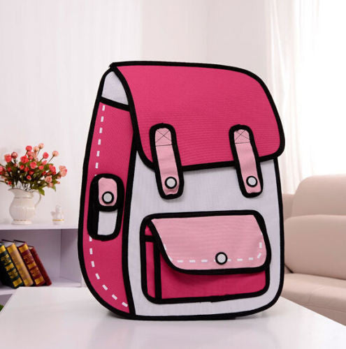 Rose Pink Kid Size Bold 2D Backpack