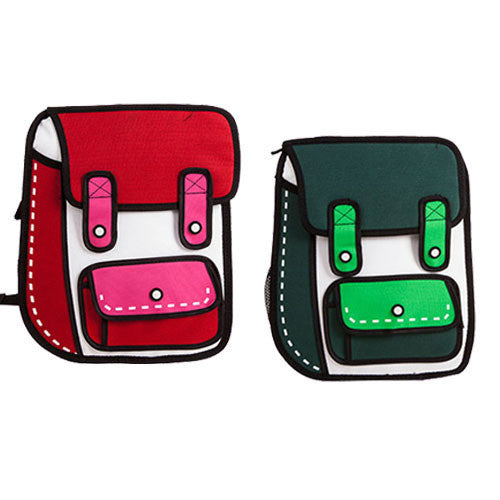 Red Kid Size Bold 2D Backpack